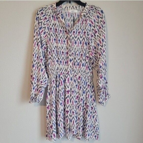 ISABEL MARANT ÉTOILE Amandine Print Long Sleeve Mini Dress Women's 4 - Picture 1 of 7